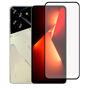 Захисне скло для телефона Tecno POVA 5 (LH7n) протиударне повноекранне на техно пова 5 чорне 0038367 фото