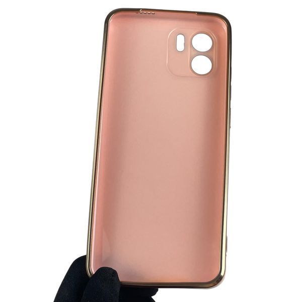 Чохол для Xiaomi Redmi A1 глянсовий із золотою окантовкою із захистом камери на сяомі редмі а1 пудровий 0000086 фото