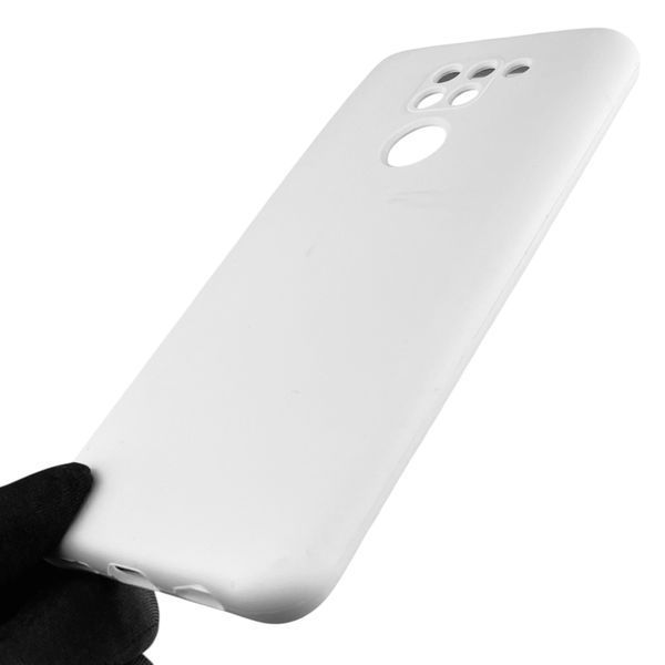 Чехол для Xiaomi Redmi Note 9 силиконовый с микрофиброй нескользящий на сяоми редми нот 9 белый 0032800 фото