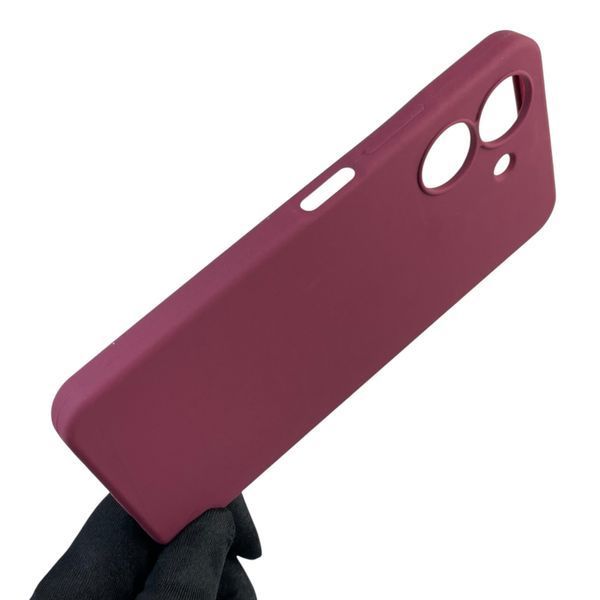 Чохол для Xiaomi Redmi 13C силіконовий з мікрофіброю нековзний на сяомі редмі 13с бордовий 0032601 фото