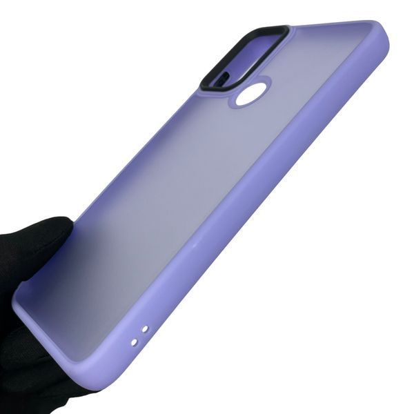 Чохол для Motorola Moto E30 протиударний матовий напівпрозорий з високими бортами на моторола е30 бузковий 0001698 фото