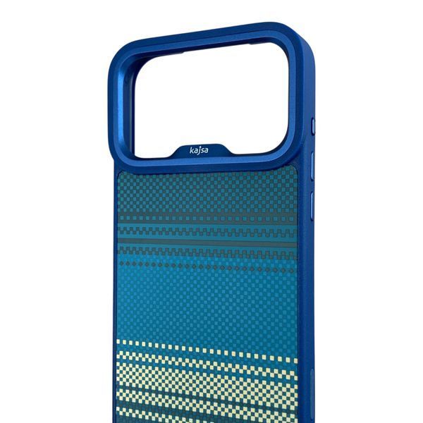 Чохол Kajsa Resort Gradient Stripe для iPhone 18 Pro Max синій Blue Plus (MagSafe, металеве кільце камери, преміум) 0062148 фото