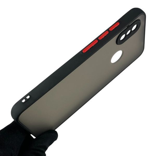 Чехол для Xiaomi Redmi 6 Pro матовый с высокими бортами с защитой камеры на сяоми редми 6 про черный 0013567 фото