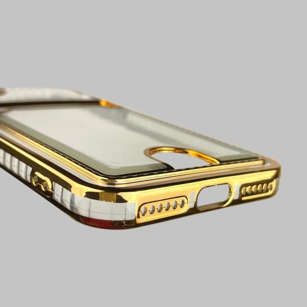 Чохол для Apple iPhone 8 із золотою окантовкою з кишенькою для карток на айфон 8 золотий 0013178 фото