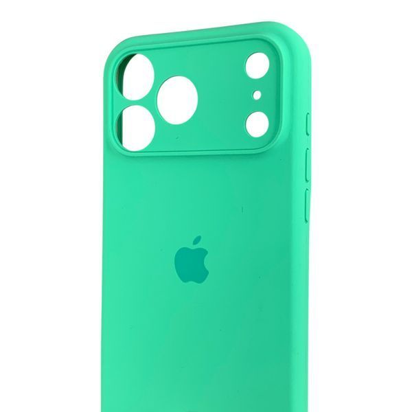 Чехол Silicone Case для Apple iPhone 17 Pro Max зеленый Spearmint (soft touch, кольца камеры, микрофибра) 0061898 фото