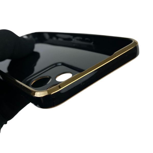 Чохол для Realme C35 з кільцем MagSafe із золотою окантовкою на реалмі с35 чорний gs1 0021399 фото
