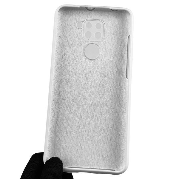 Чехол для Xiaomi Redmi Note 9 силиконовый с микрофиброй нескользящий на сяоми редми нот 9 белый 0032800 фото