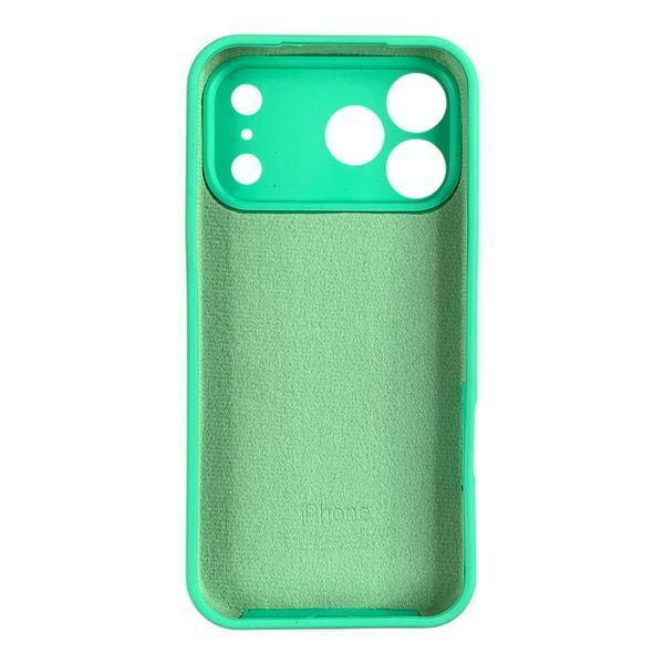 Чехол Silicone Case для Apple iPhone 17 Pro Max зеленый Spearmint (soft touch, кольца камеры, микрофибра) 0061898 фото