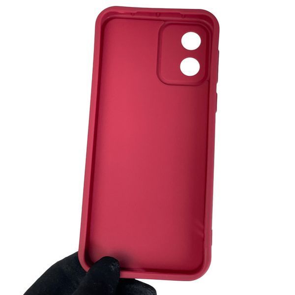 Чехол силиконовый Soft Touch с 3D принтом милый мишка для Motorola Moto E13 (PAXT0034) бордовый (Полная защита камеры) 0044734 фото