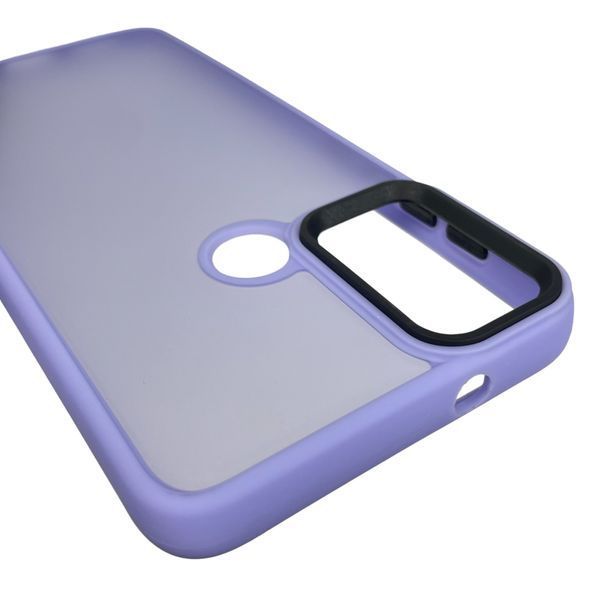 Чохол для Motorola Moto E30 протиударний матовий напівпрозорий з високими бортами на моторола е30 бузковий 0001698 фото