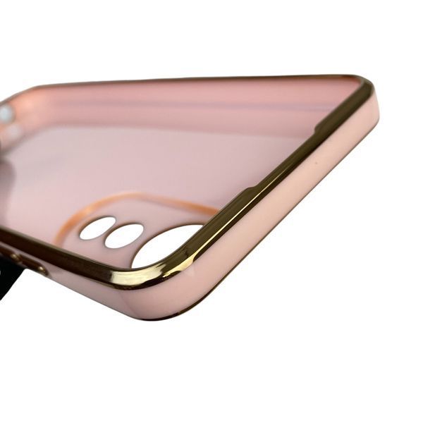 Чехол для OPPO A78 4G с кольцом MagSafe с золотой окантовкой на оппо а78 пудровый gs1 0022227 фото