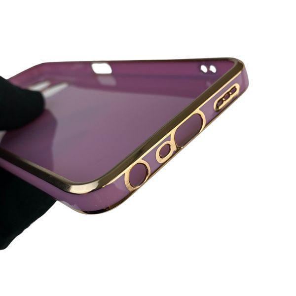 Чохол для OPPO A57 (4G) з кільцем-підставкою із золотою окантовкою на оппо а57 чорничний gs1 0021008 фото
