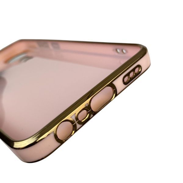 Чехол для OPPO A78 4G с кольцом MagSafe с золотой окантовкой на оппо а78 пудровый gs1 0022227 фото