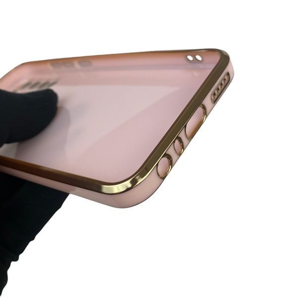 Чохол для Xiaomi Redmi Note 8T глянцевий з кільцем MagSafe із золотою окантовкою на сяомі редмі нот 8т пудровий gs1 0022677 фото