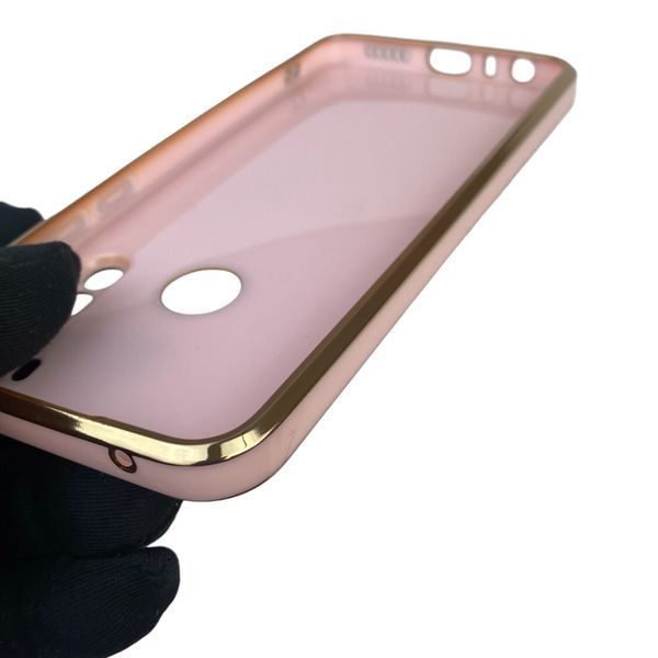Чохол для Xiaomi Redmi Note 8T глянцевий з кільцем MagSafe із золотою окантовкою на сяомі редмі нот 8т пудровий gs1 0022677 фото