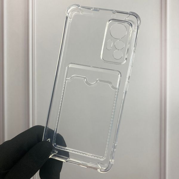 Чохол для Xiaomi 12 Lite з бронь кутами з кишенею для візиток карток k-pop на сяомі 12 лайт прозорий 0000286 фото