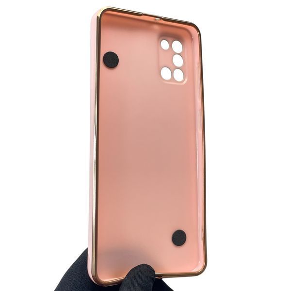 Чохол для телефона Samsung Galaxy A31 (SM-A315F) жіночій із ремінцем з прикрасами та золотою окантовкою на самсунг а31 пудровий gs1 0016222 фото