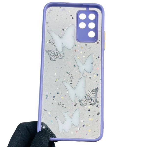 Чохол для ZTE Blade V30 Vita з блискітками з метеликами на зтє блейд в30 віта бузковий 0037777 фото