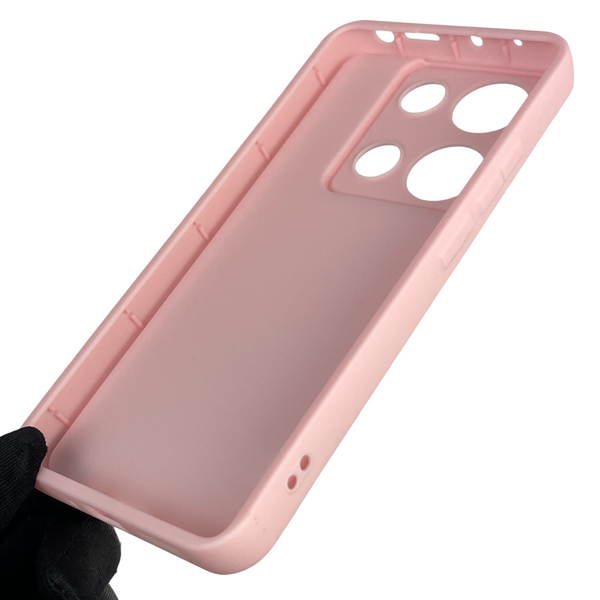 Чехол силиконовый оригинальный Soft Touch с 3D принтом милый мишка для Xiaomi Redmi Note 14S розовый (Полная защита камеры) 0043881 фото