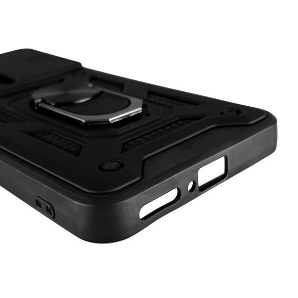 Чохол для Xiaomi 12T броньований з кільцем зі шторкою на сяомі 12т чорний 0007939 фото