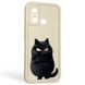 Чохол силіконовий оригінальний Soft Touch з 3D принтом злого кота для Xiaomi Redmi 12C молочний (Повний захист камери) 0046654 фото 1