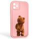 Чехол силиконовый Soft Touch с 3D принтом смешного теда мишки для Apple iPhone 11 розовый (Полная защита камеры) 0049349 фото 1