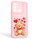 Чохол силіконовий оригінальний Soft Touch з 3D принтом милий ведмедик для TECNO Spark Go 2022 (KG5m) рожевий (Повний захист камери) 0043561 фото 1