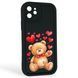 Чехол силиконовый Soft Touch с 3D принтом милый мишка для Apple iPhone 12 черный (Полная защита камеры) 0044954 фото 1