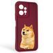 Чехол силиконовый Soft Touch с 3D принтом мема сибу для Xiaomi Redmi Note 12 4G бордовый (Полная защита камеры) 0048158 фото 1