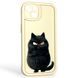 Чохол силіконовий оригінальний Soft Touch з 3D принтом злого кота для Apple iPhone 13 молочний (Повний захист камери) 0046202 фото 1