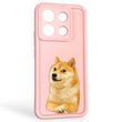 Чехол силиконовый оригинальный Soft Touch с 3D принтом мема сибу для Xiaomi Redmi Note 13 Pro 5G розовый (Полная защита камеры) 0047946 фото