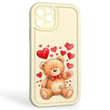 Чохол силіконовий оригінальний Soft Touch з 3D принтом милий ведмедик для Apple iPhone 11 Pro молочний (Повний захист камери)