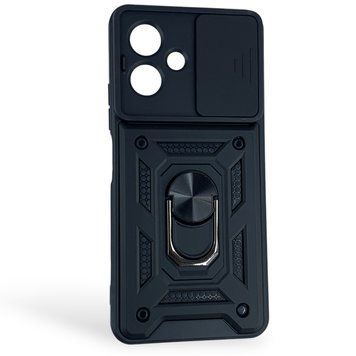 Чехол противоударный для Tecno POP 10 4G с магнитной пластиной со шторкой на камере черный 0050995 фото