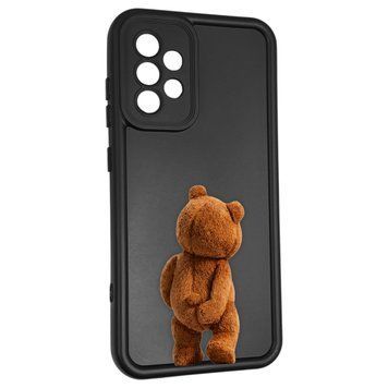 Чохол силіконовий оригінальний Soft Touch з 3D принтом кумедний тед ведмідик для Samsung Galaxy A52 4G (SM-A525) чорний (Повний захист камери) 0048732 фото