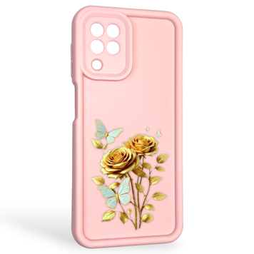 Чехол силиконовый Soft Touch с 3D принтом женским для Samsung Galaxy A22 4G (SM-A225F) пудровый (Полная защита камеры) 0042683 фото