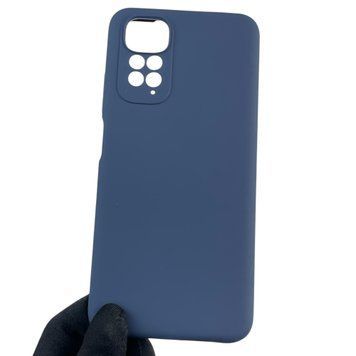 Чохол для Xiaomi Redmi Note 11S силіконовий з мікрофіброю нековзний на сяомі редмі нот 11с темно-синій 0032688 фото