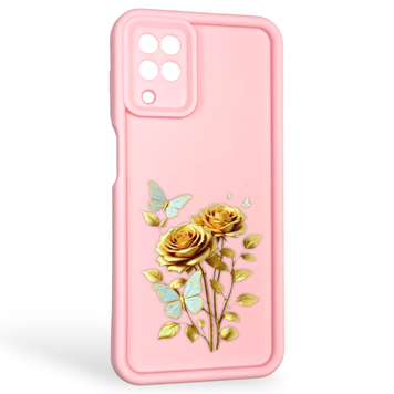 Чехол силиконовый Soft Touch с 3D принтом женским для Samsung Galaxy M12 (SM-M127F) розовый (Полная защита камеры) 0042626 фото