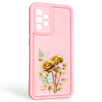 Чехол силиконовый Soft Touch с 3D принтом женским для Samsung Galaxy A52 5G (SM-A526) розовый (Полная защита камеры) 0042788 фото