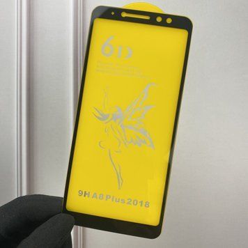 Захисне скло для телефону Samsung Galaxy A8 Plus 2018 SM-A730 протиударне повноекранне на самсунг а8 плюс 2018 чорне 0000646 фото