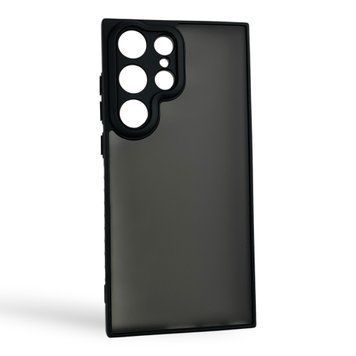 Чехол для Samsung Galaxy S23 Ultra черный матовый полупрозрачный (бампер, защита камеры) 0062204 фото