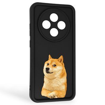 Чехол силиконовый Soft Touch с 3D принтом мема сибу для Oppo Reno 12F черный (Полная защита камеры) 0048055 фото