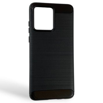 Чехол для телефона Motorola Moto G84 (PAYM0011RS) карбоновый противоударный с высокими бортами черный 0051923 фото