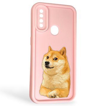 Чехол силиконовый Soft Touch с 3D принтом мема сибу для Oppo A31 розовый (Полная защита камеры) 0048049 фото