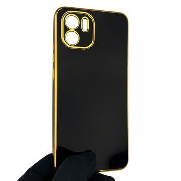 Чехол для Xiaomi Redmi A1 с защитой камеры с золотой окантовкой на сяоми редми а1 черный gs1 0019960 фото