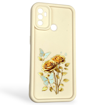 Чехол силиконовый Soft Touch с 3D принтом женским для Oppo A53 молочный (Полная защита камеры) 0042518 фото