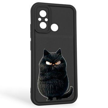 Чохол силіконовий оригінальний Soft Touch з 3D принтом злого кота для Xiaomi Redmi 12C чорний (Повний захист камери) 0046660 фото