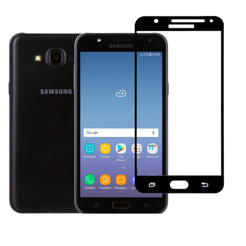 Захисне скло для телефона Samsung Galaxy J7 Neo (SM-J701) протиударне повноекранне на самсунг г7 нео чорне 0038756 фото