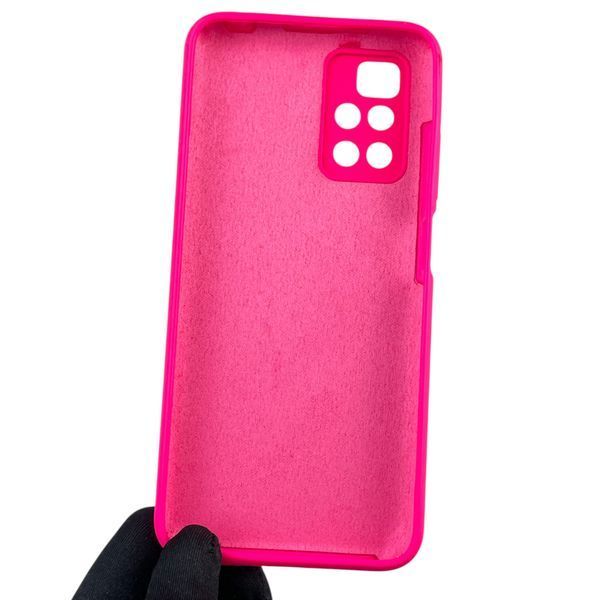Чехол для Xiaomi Redmi 10 (4G) силиконовый с микрофиброй нескользящий на сяоми редми 10 4г малиновый 0032553 фото