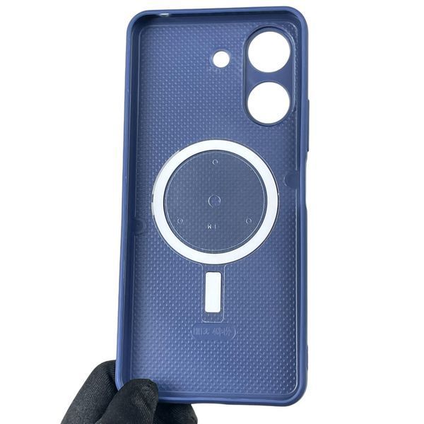 Чохол для Xiaomi Redmi 13C з 3д ефектом з магнітом магсейф блискучий на сяомі редмі 13с темно-синій 0012026 фото