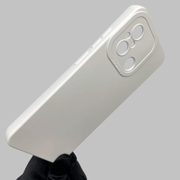 Чохол для Xiaomi Poco C55 однотонний матовий силіконовий з мікрофіброю із захистом камери на сяомі поко с55 білий 0000342 фото